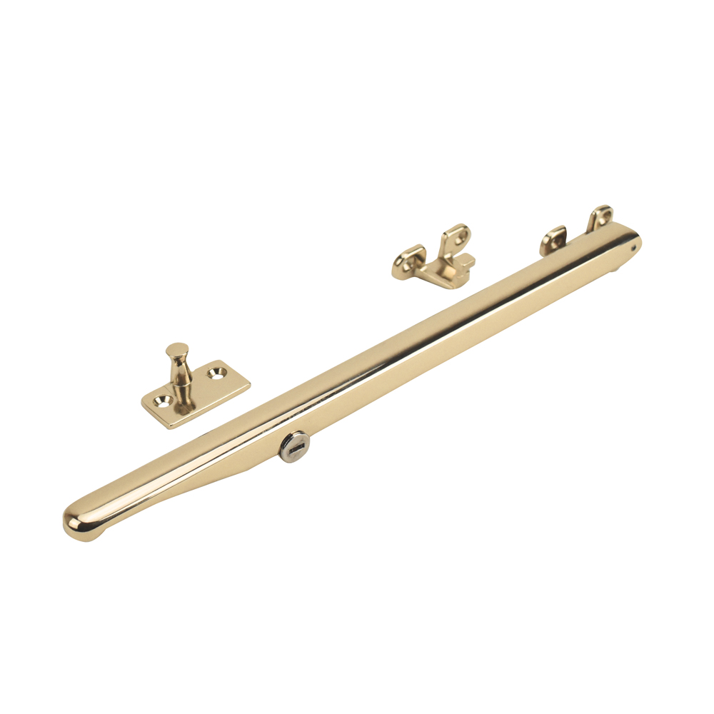 Timber Series Locking Window Stay - Polished Gold